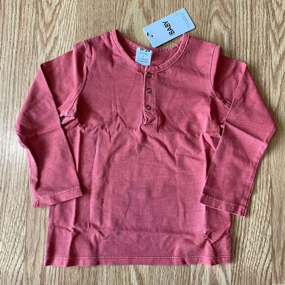 Cotton:on Baby Denny Long Sleeve Shirt Red Brick Wash 18-24 Months - Picture 1 of 8